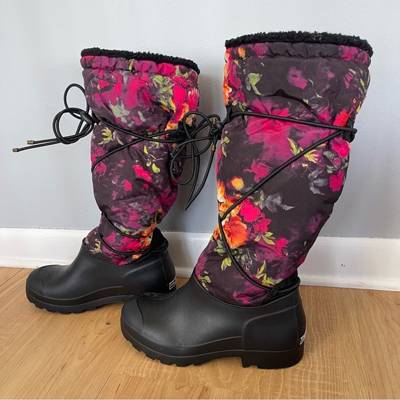 Dirty Laundry Pied Piper Floral Snow Boots Sz 7 Like New - Picture 5 of 12